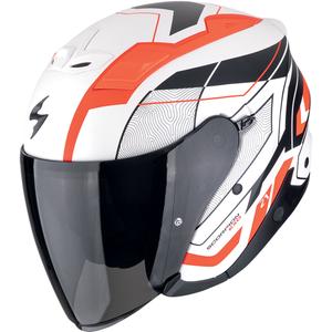 Casco da moto aperto Scorpion EXO-Z1 VUE bianco opaco-rosso-nero