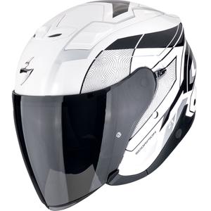 Casco da moto aperto Scorpion EXO-Z1 VUE bianco-nero-argento
