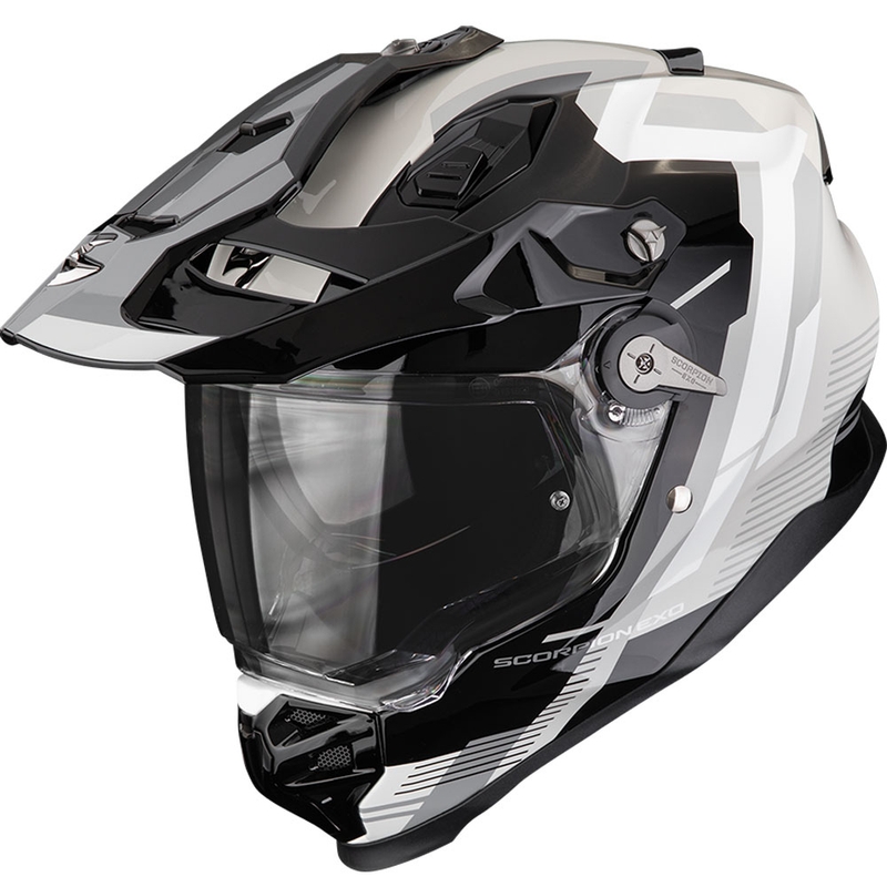 Casco da moto enduro Scorpion ADF-9000 Air Patrol nero-argento