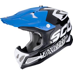 Casco da motocross Scorpion VX-22 Air Updown nero-bianco-blu