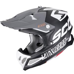 Casco da motocross Scorpion VX-22 Air Updown nero-bianco-grigio