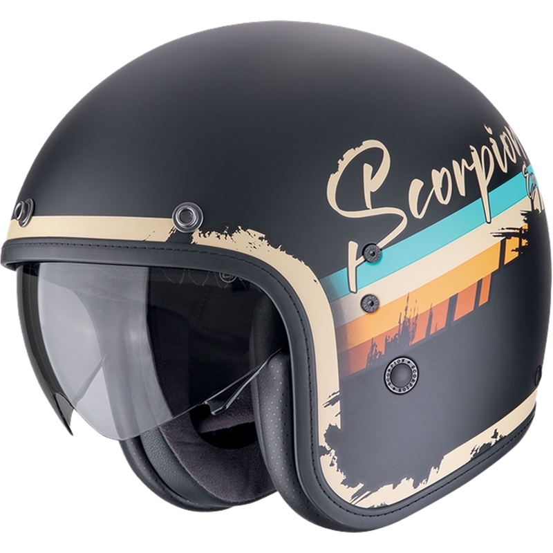 Casco moto aperto Scorpion Belfast Evo ADONIS nero opaco-beige