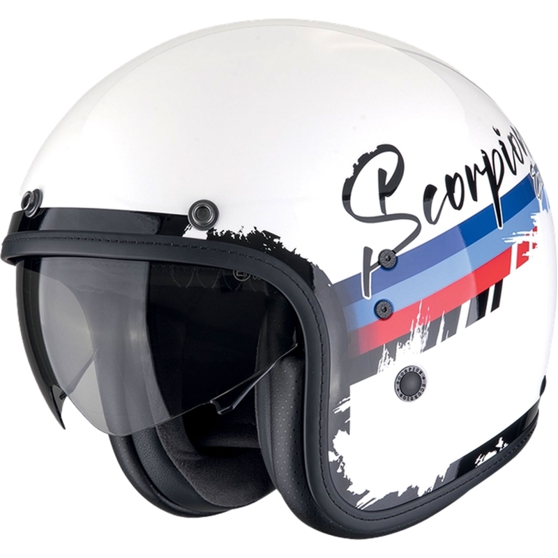 Casco moto aperto Scorpion Belfast Evo ADONIS bianco-rosso-blu