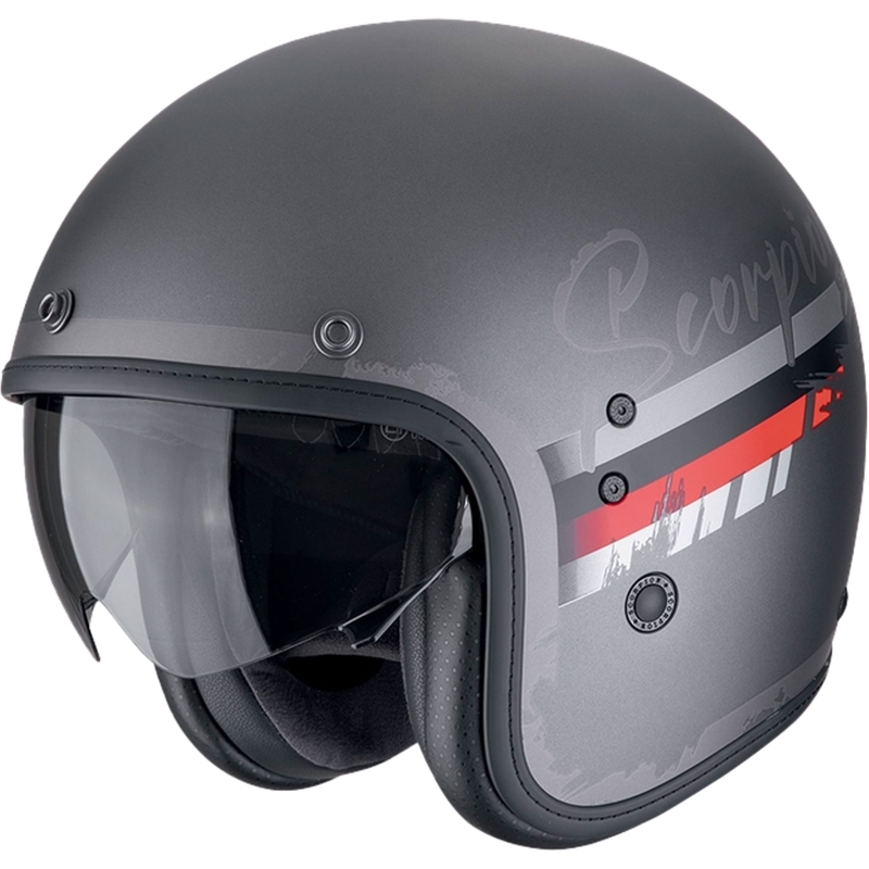Casco moto aperto Scorpion Belfast Evo ADONIS argento opaco-nero