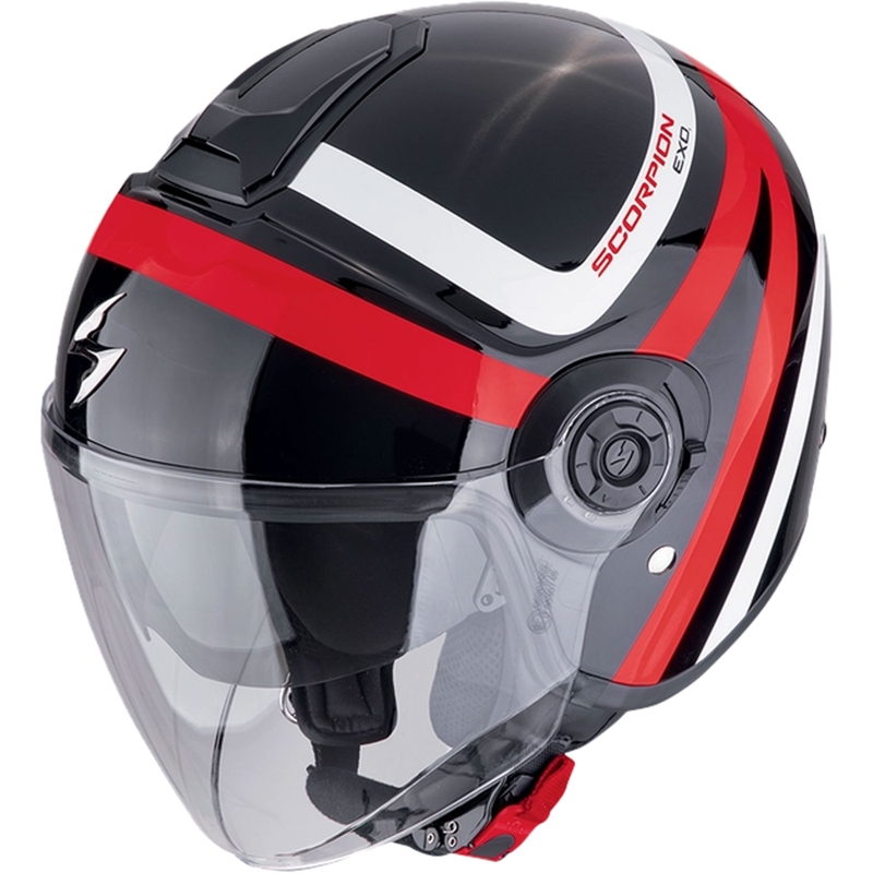 Casco moto aperto Scorpion EXO-CITY II RIVA nero-rosso