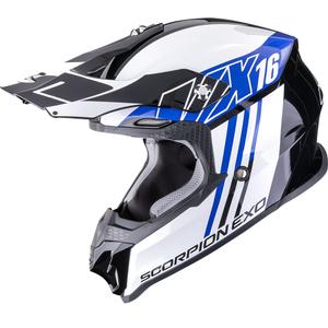 Casco da motocross Scorpion VX-16 EVO Air Lignes nero-blu