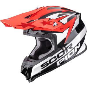 Casco da motocross Scorpion VX-16 EVO Air Patriot nero-bianco-rosso