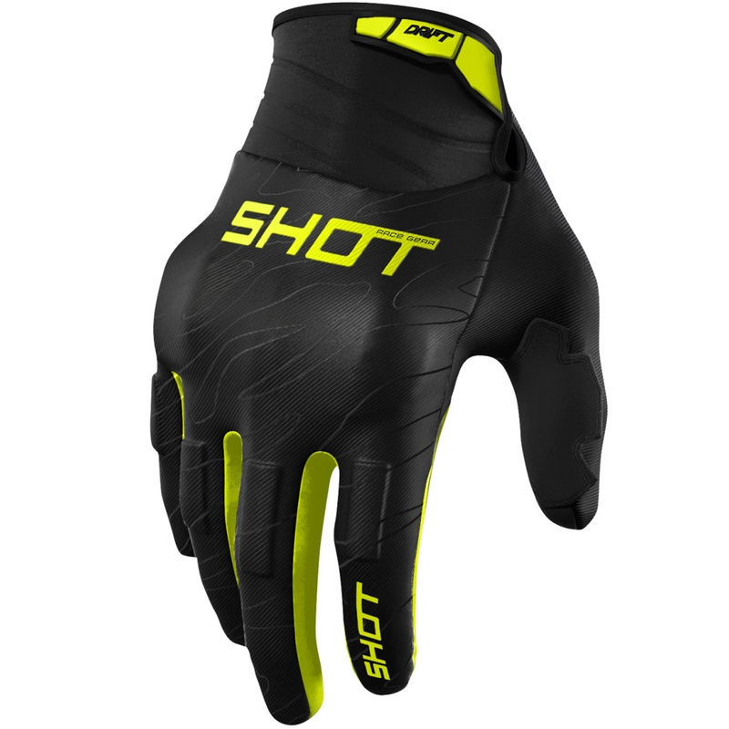 Guanti da motocross Shot Drift Onyx giallo fluo