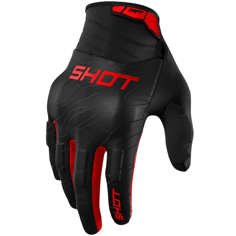 Guanti da motocross Shot Drift Onyx rossi
