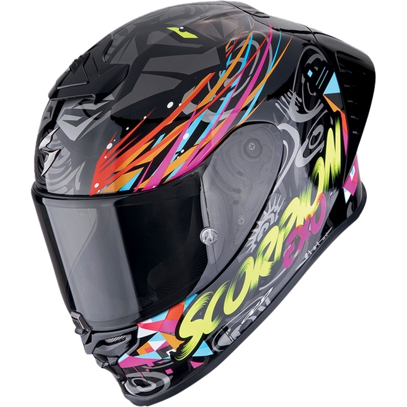 Casco moto integrale Scorpion EXO-R1 EVO II AIR SAVAGE nero-blu-rosa