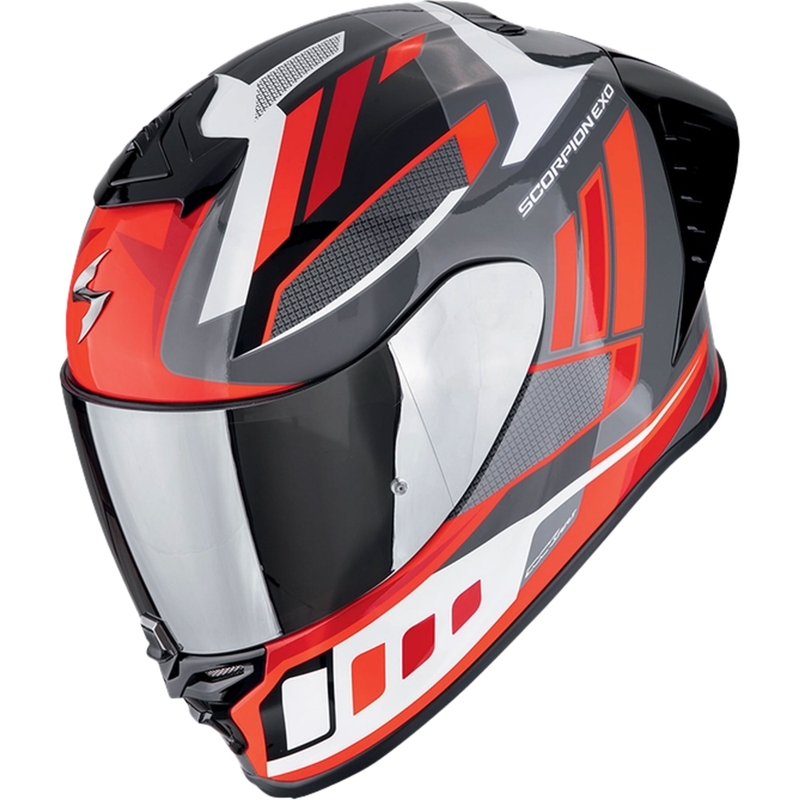 Casco moto integrale Scorpion EXO-R1 EVO II AIR VITAL grigio-bianco-rosso