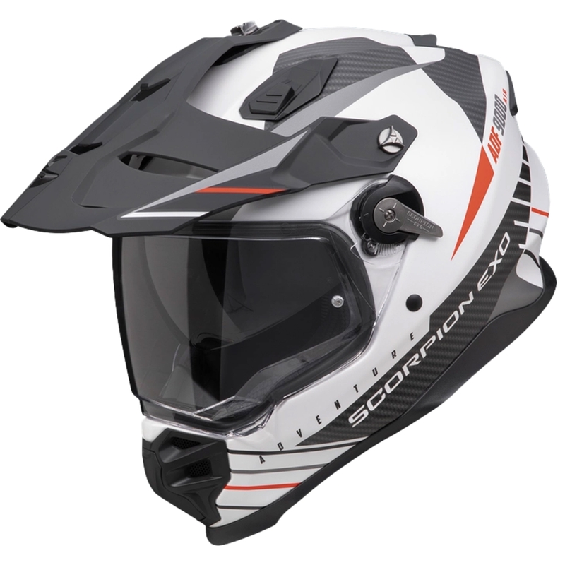 Casco da enduro Scorpion ADF-9000 Air Feat bianco-nero-rosso opaco