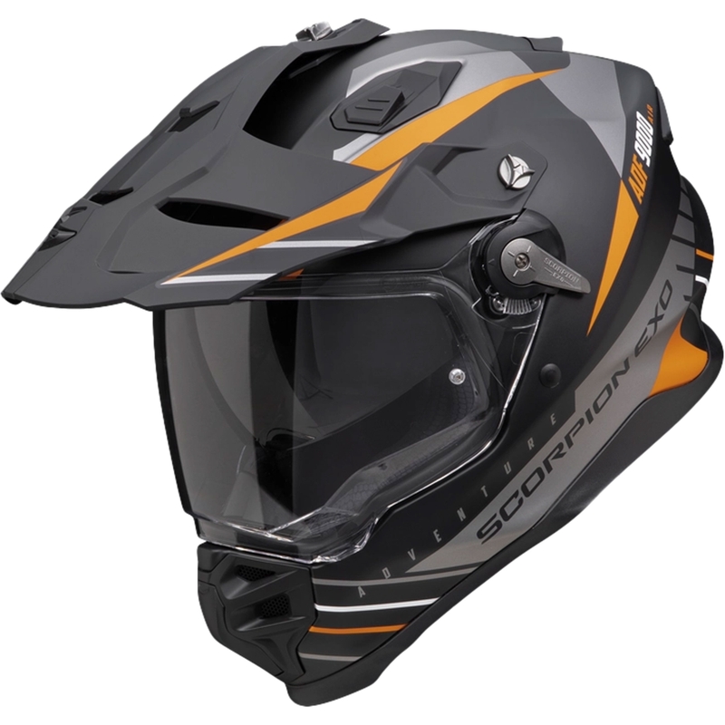 Casco da enduro Scorpion ADF-9000 Air Feat nero opaco-argento-arancio