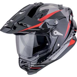 Casco da enduro Scorpion ADF-9000 Air Feat nero-argento-rosso