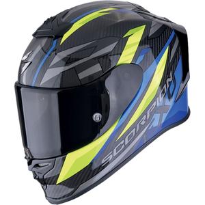 Casco moto integrale Scorpion EXO-R1 EVO CARBON AIR RUNNER nero-blu-giallo fluo
