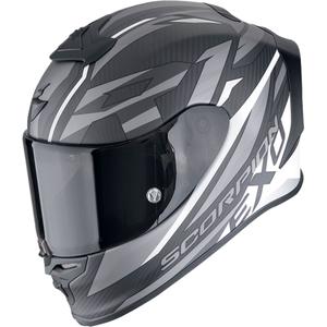 Casco moto integrale Scorpion EXO-R1 EVO CARBON AIR RUNNER nero opaco e bianco