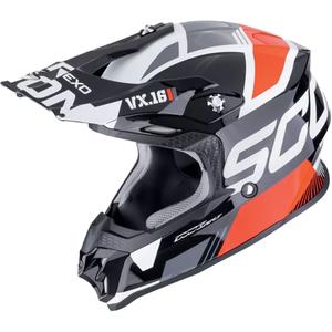 Casco da motocross Scorpion VX-16 EVO AIR ANALOG nero-rosso