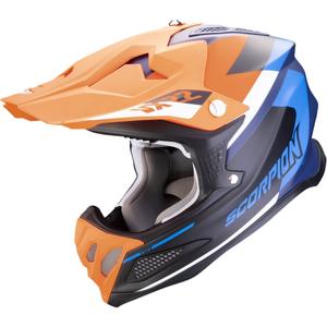 Casco da motocross Scorpion VX-22 Air BETA blu-arancio opaco