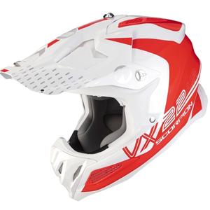 Casco da motocross Scorpion VX-22 Air Ares bianco-rosso