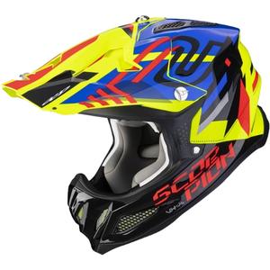 Casco da motocross Scorpion VX-22 Air Neox nero-rosso-blu-giallo fluo