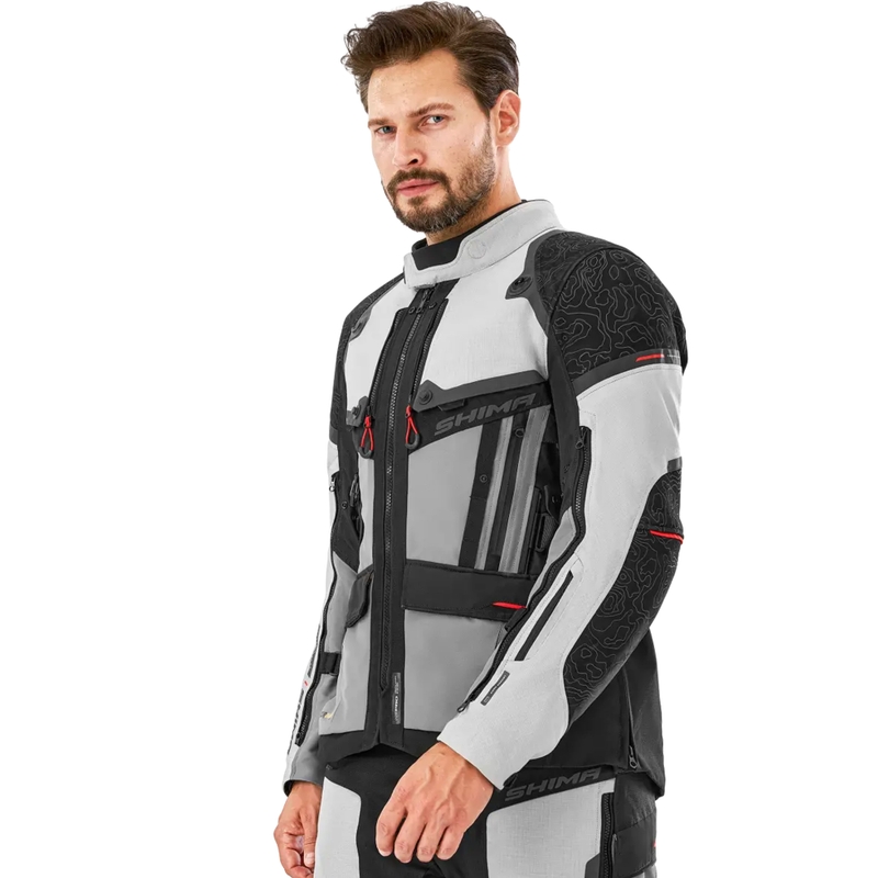 Giacca da moto Shima Tracker grigio chiaro