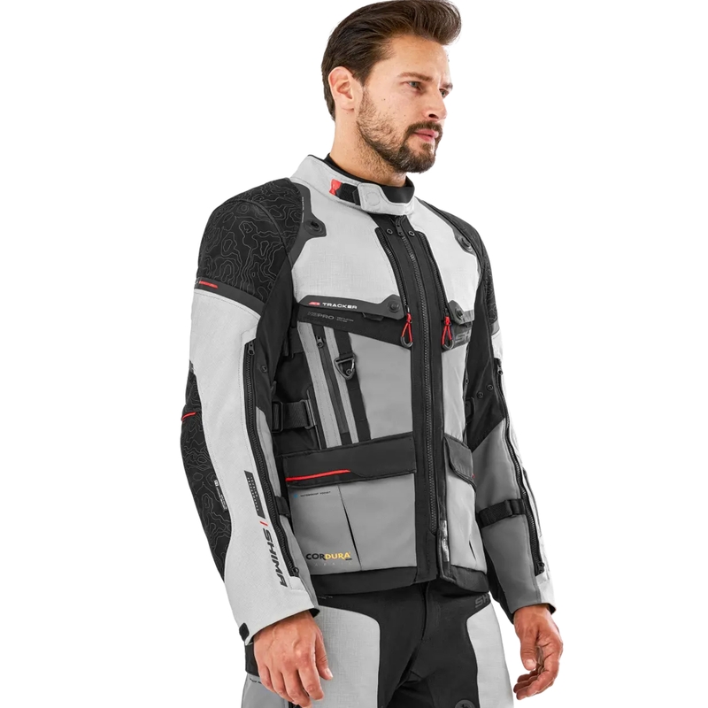 Giacca da moto Shima Tracker grigio chiaro