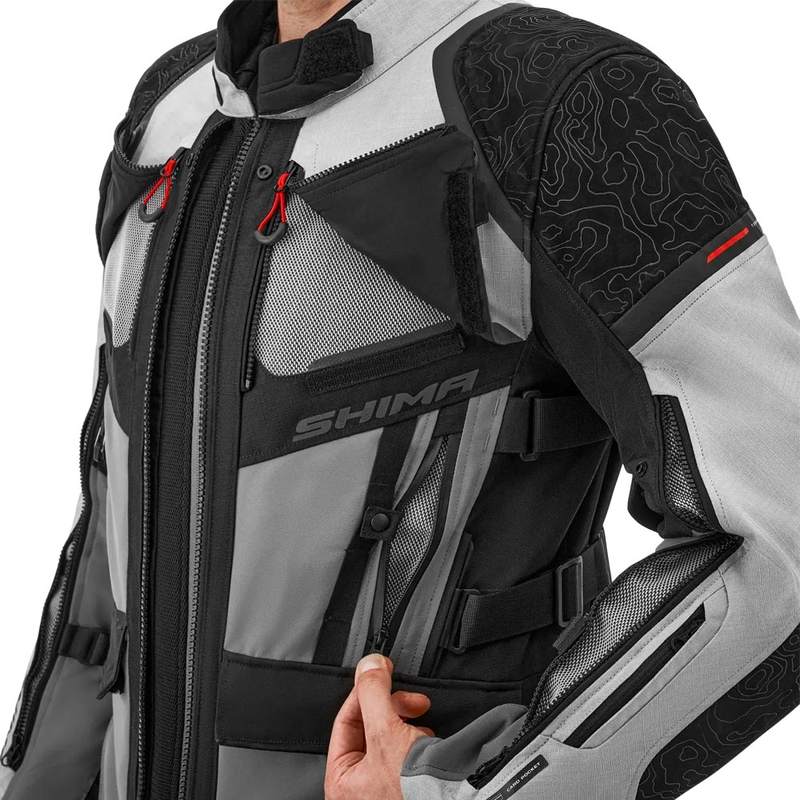 Giacca da moto Shima Tracker grigio chiaro