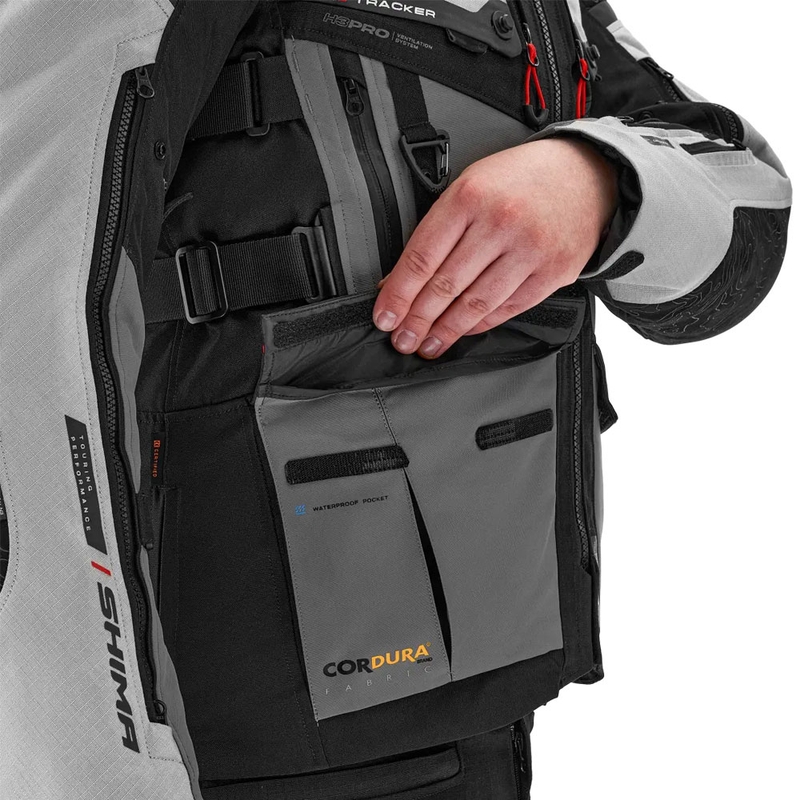 Giacca da moto Shima Tracker grigio chiaro