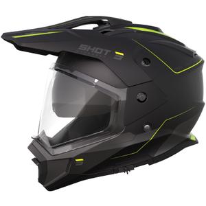Casco moto enduro Shot Trek Max Vision Rally nero opaco-giallo fluo