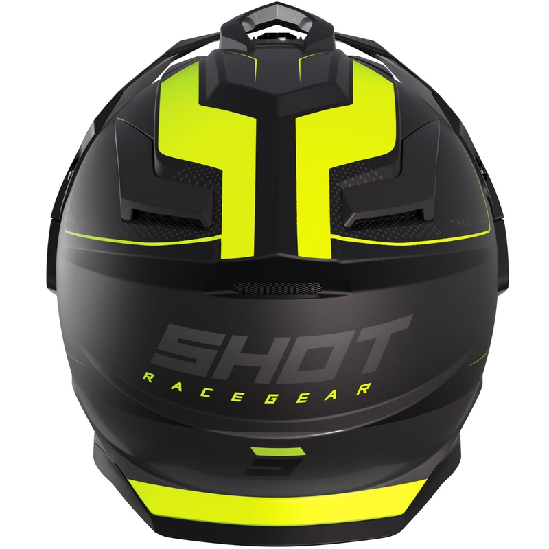 Casco moto enduro Shot Trek Max Vision Rally nero opaco-giallo fluo