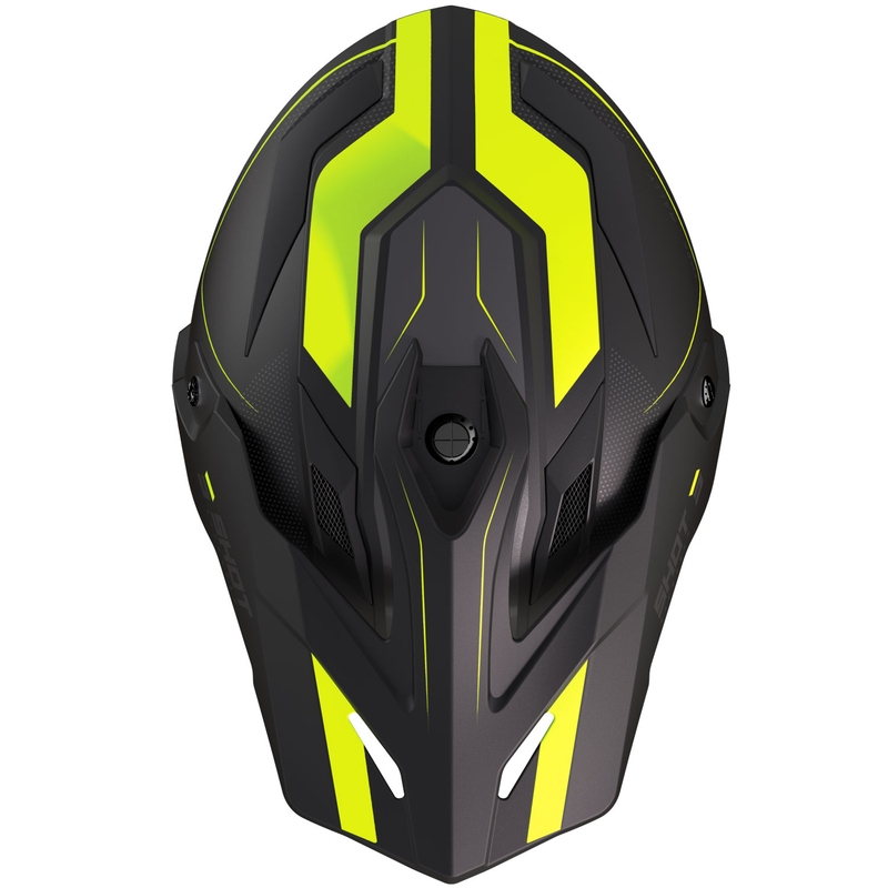 Casco moto enduro Shot Trek Max Vision Rally nero opaco-giallo fluo