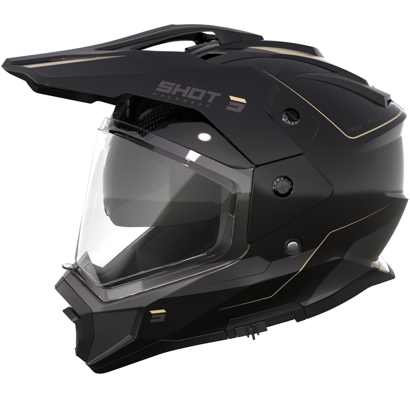 Casco da moto enduro Shot Trek Max Vision Rally nero-sabbia lucido