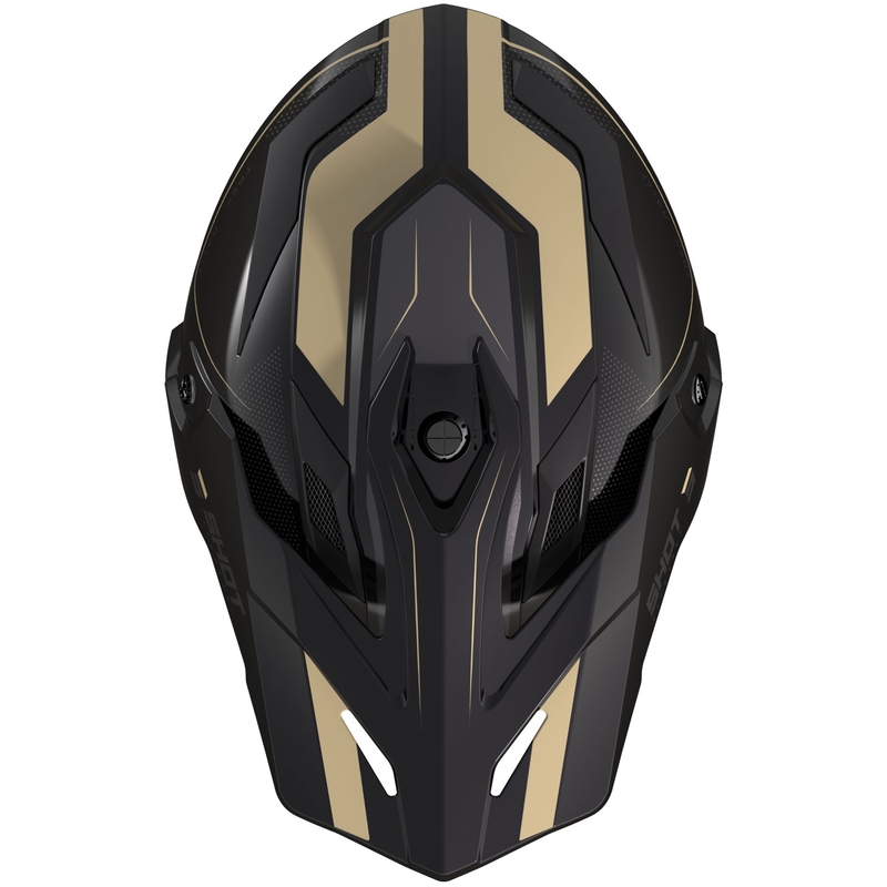 Casco da moto enduro Shot Trek Max Vision Rally nero-sabbia lucido