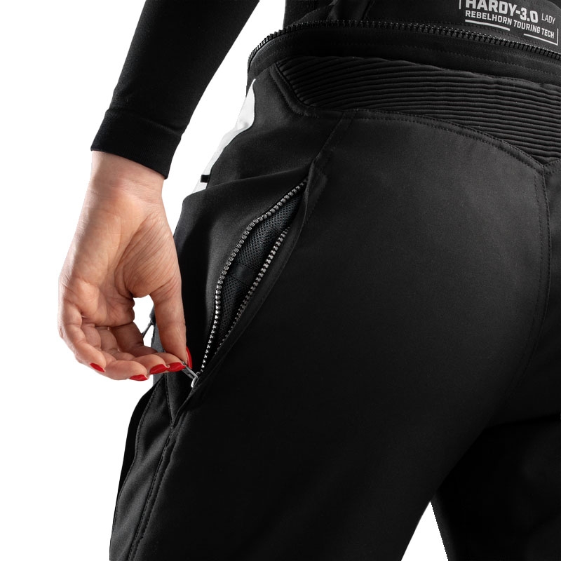 Pantaloni moto da donna Rebelhorn Hardy 3.0 nero-grigio