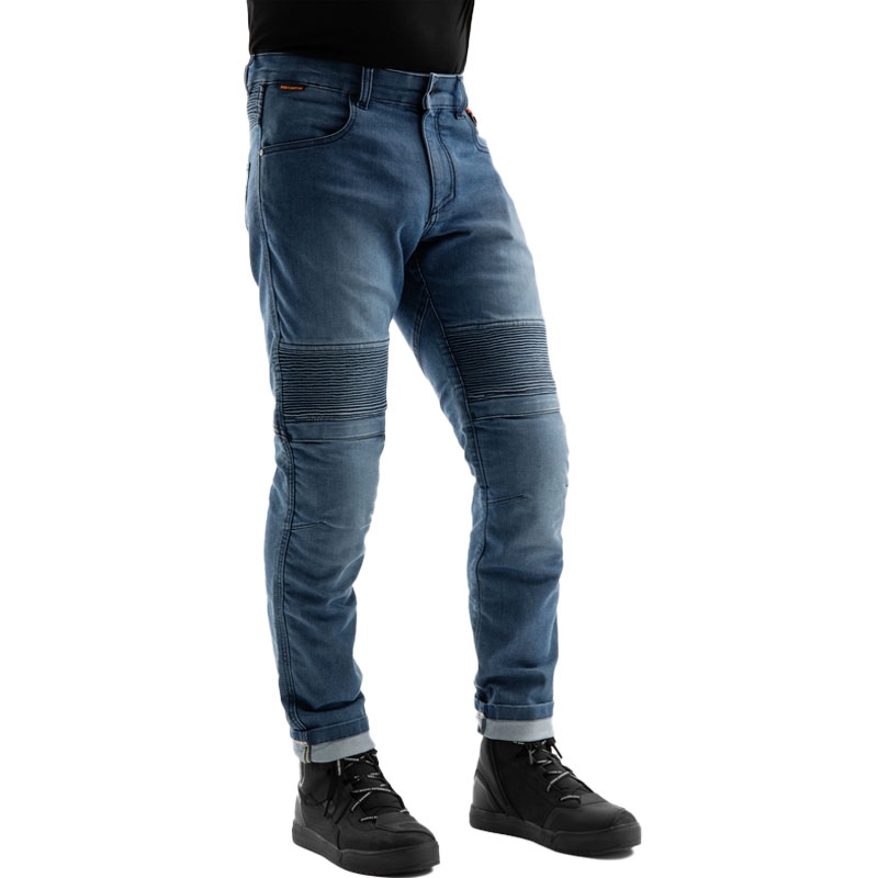 Jeans da motociclista Rebelhorn Revolt Monolayer blu lavato