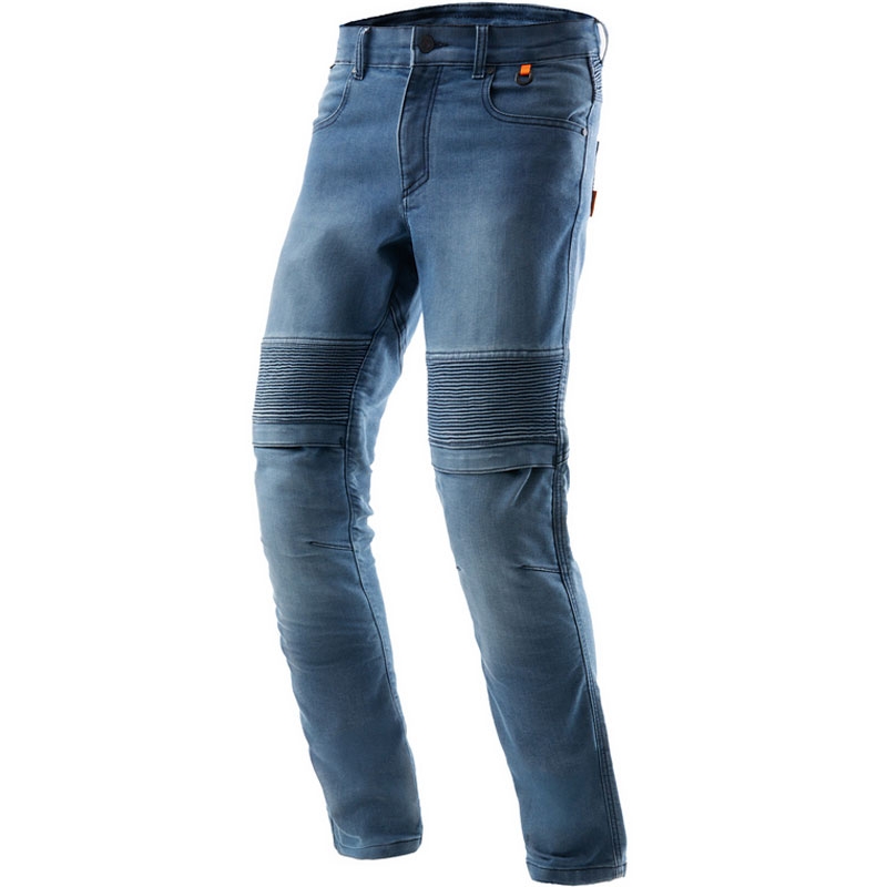 Jeans da motociclista Rebelhorn Revolt Monolayer Washed Blue Extended