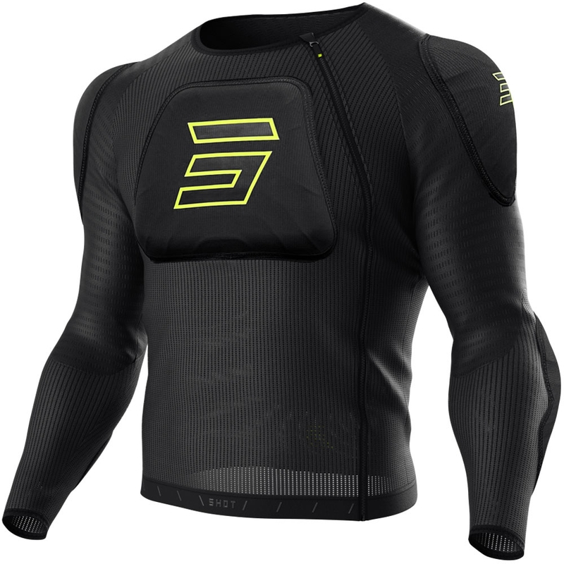 Gilet protettivo Shot Vest Prime nero-giallo fluo