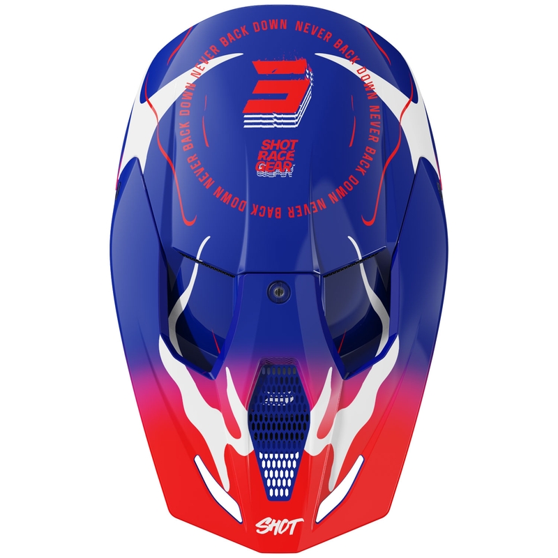 Casco da motocross per bambini Shot Furious Beast blu-rosso lucido