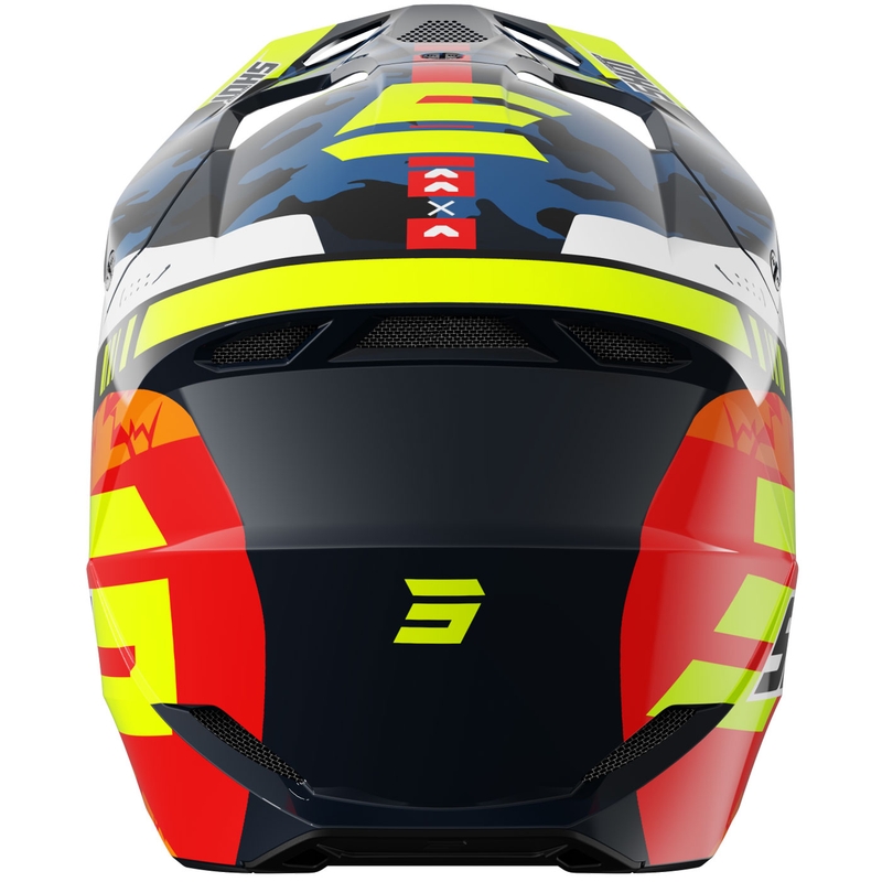 Casco da motocross per bambini Shot Furious Flash Blu-Giallo Fluo lucido