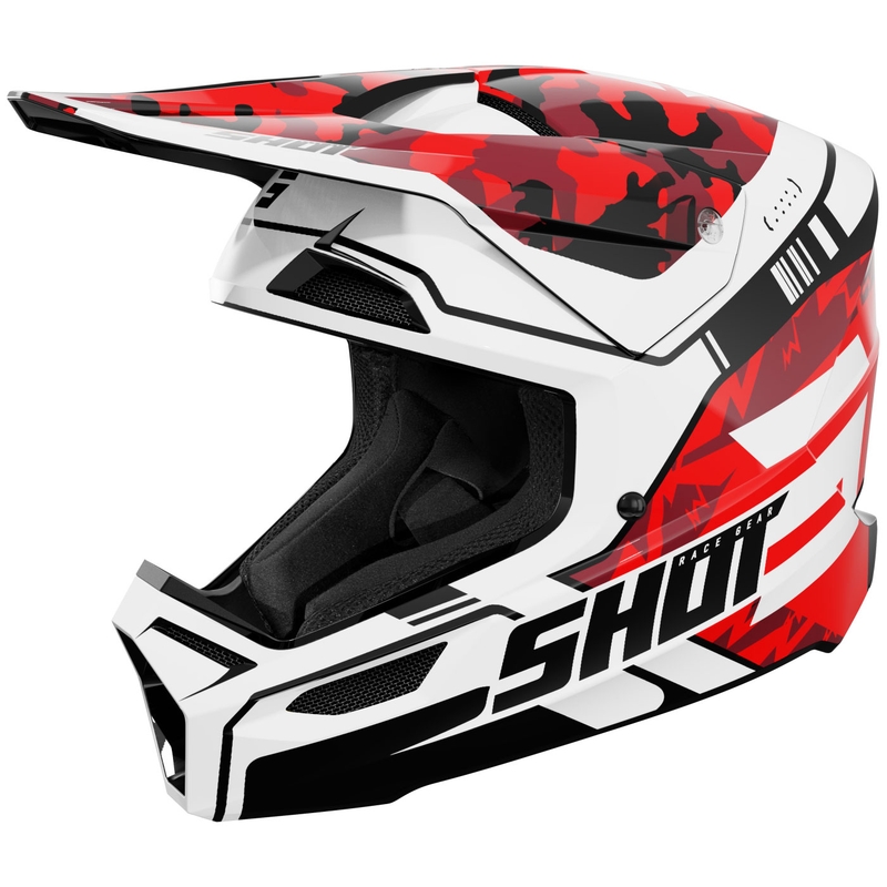 Casco da motocross per bambini Shot Furious Flash Rosso lucido