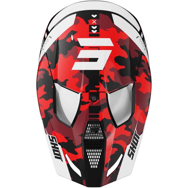 Casco da motocross per bambini Shot Furious Flash Rosso lucido