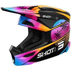 Casco da motocross per bambini Shot Furious Miami arancione lucido