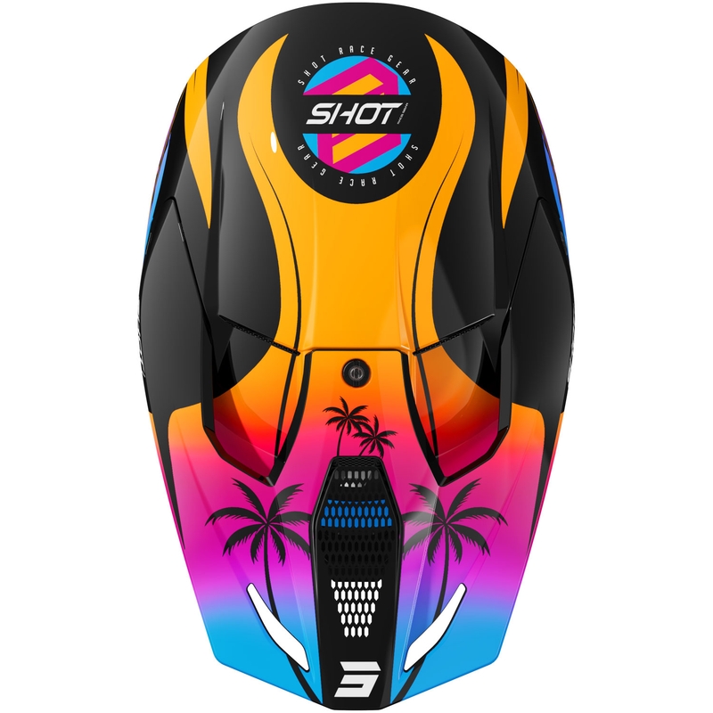 Casco da motocross per bambini Shot Furious Miami arancione lucido