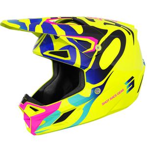 Casco da motocross per bambini Shot Speed Ghost Giallo Fluo Lucido