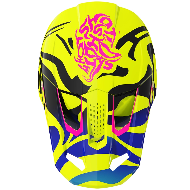 Casco da motocross per bambini Shot Speed Ghost Giallo Fluo Lucido