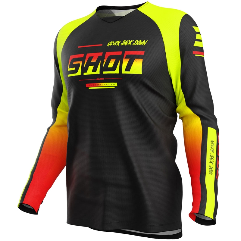 Maglia da motocross per bambini Shot Draw Block Fluo Yellow