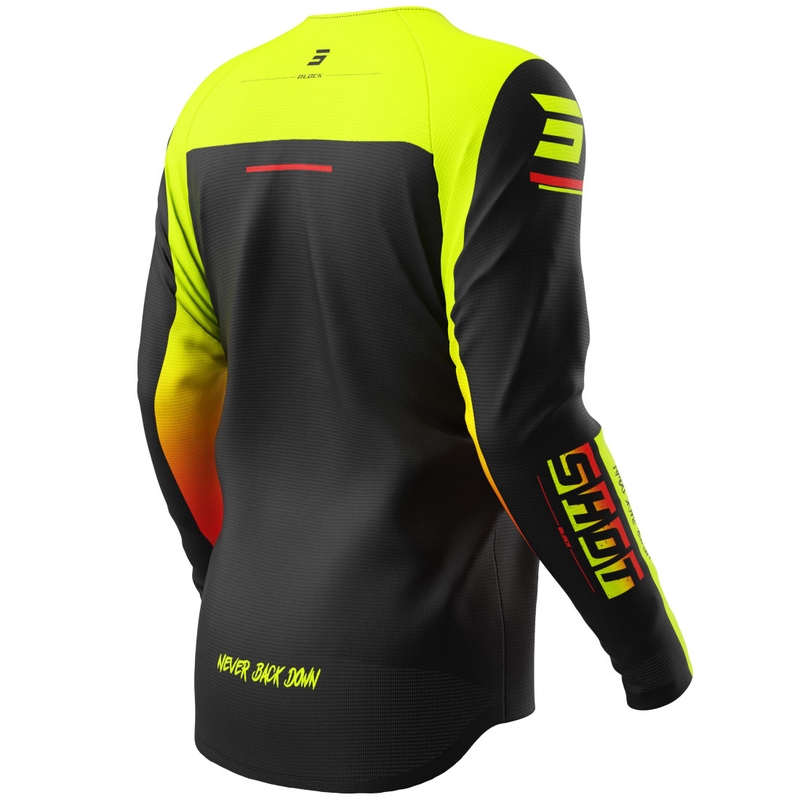 Maglia da motocross per bambini Shot Draw Block Fluo Yellow