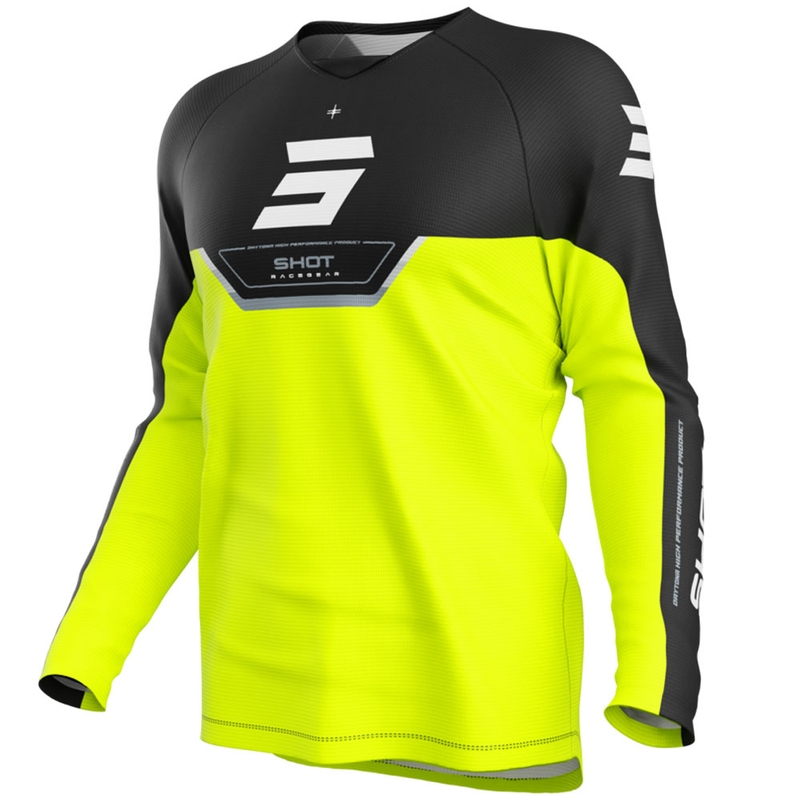 Maglia da motocross per bambini Shot Draw Daytona giallo fluo