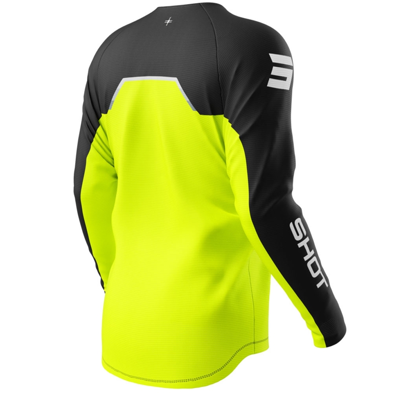 Maglia da motocross per bambini Shot Draw Daytona giallo fluo