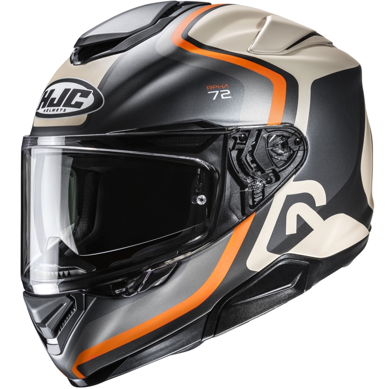 Casco integrale da moto HJC RPHA 72 Ernem MC7SF nero-beige-arancione
